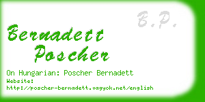 bernadett poscher business card